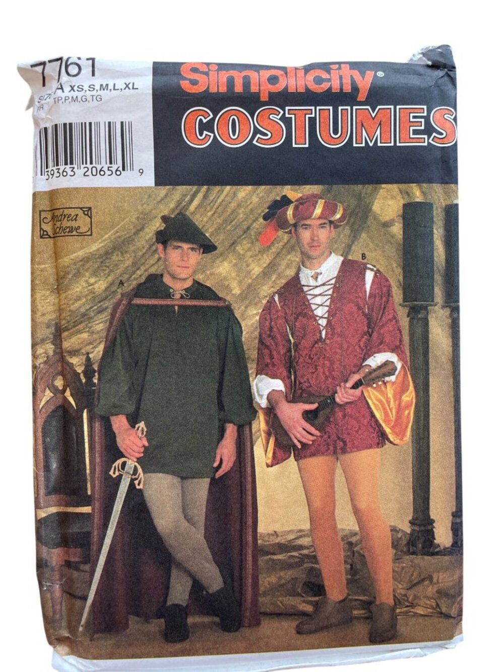 Vintage 90s Simplicity 7761 Sewing Pattern XS-XL Renaissance Tunic Cape UNCUT